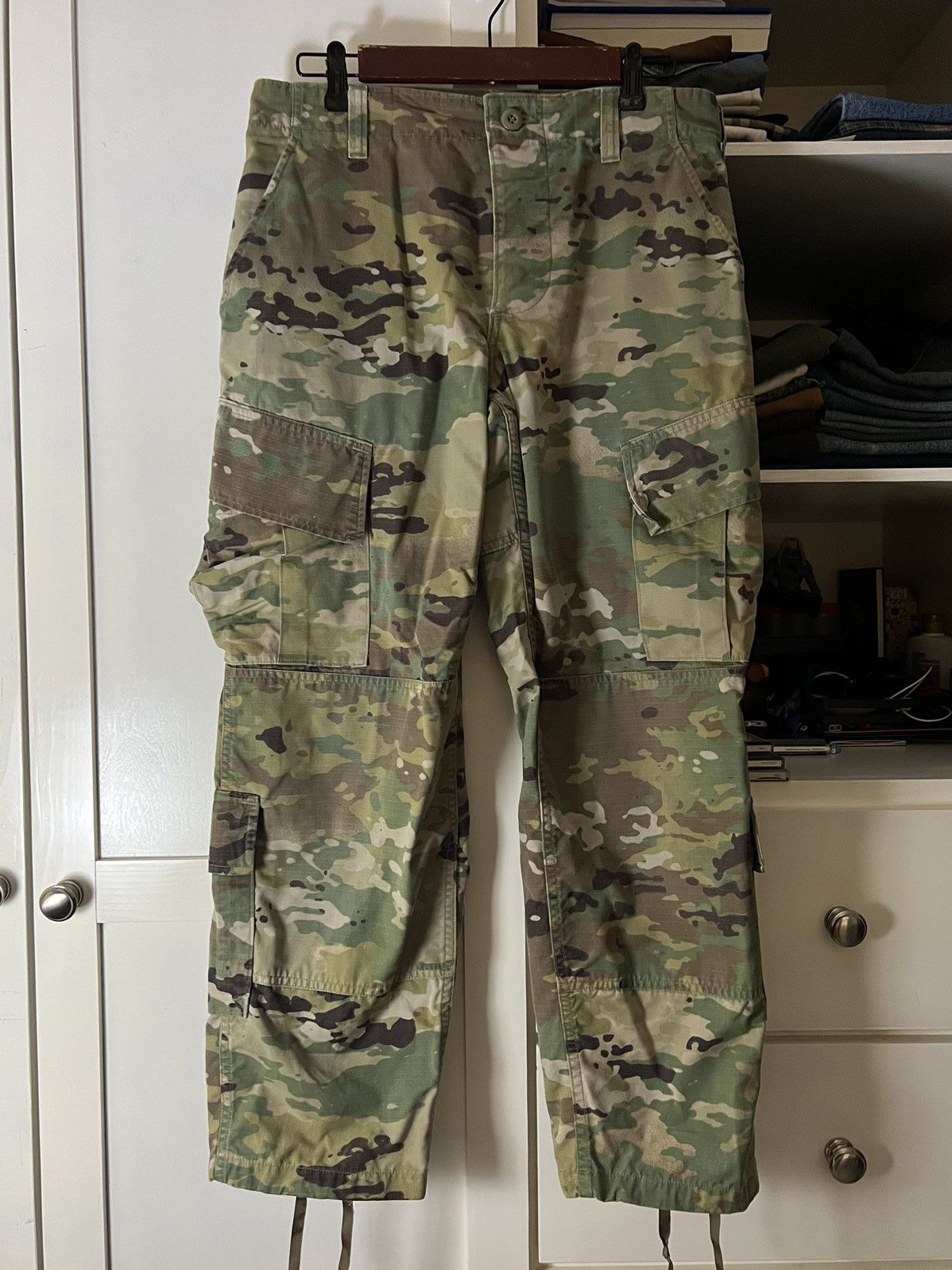 Vintage US Army Military Combat 8 Pocket Cargo Button Up Pants Size US 31 - 1 Thumbnail