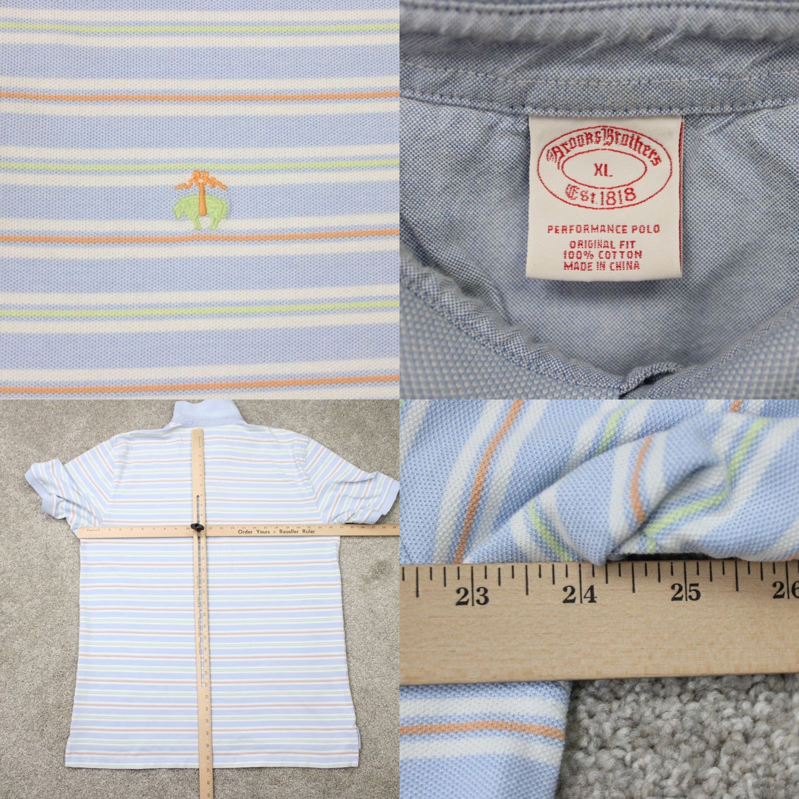 Brooks Brothers Brooks Brothers Polo Shirt Mens XL Blue 100% Cotton Short Sleeve Regular Fit Polo Shirt Size US XL / EU 56 / 4 - 8 Thumbnail