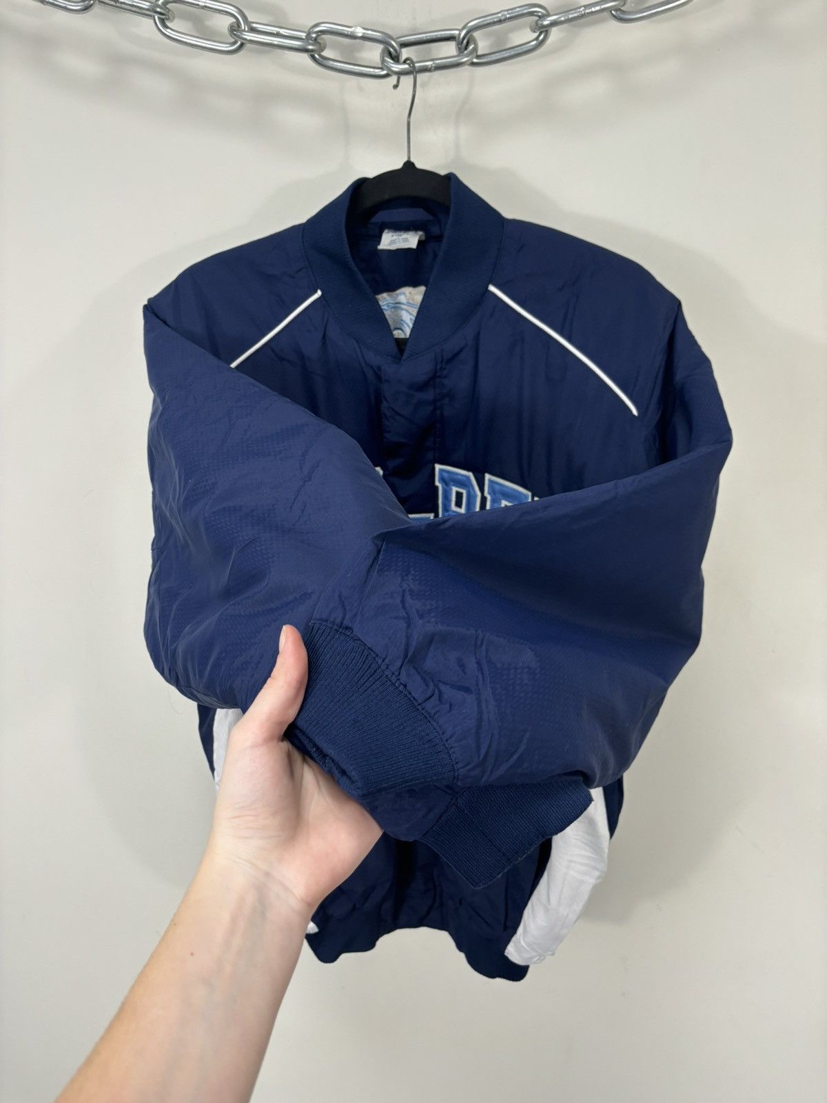 Russell Athletic Vintage Russell Athletic Big Logo Blue Nylon Bomber Jacket Size US S / EU 44-46 / 1 - 8 Thumbnail