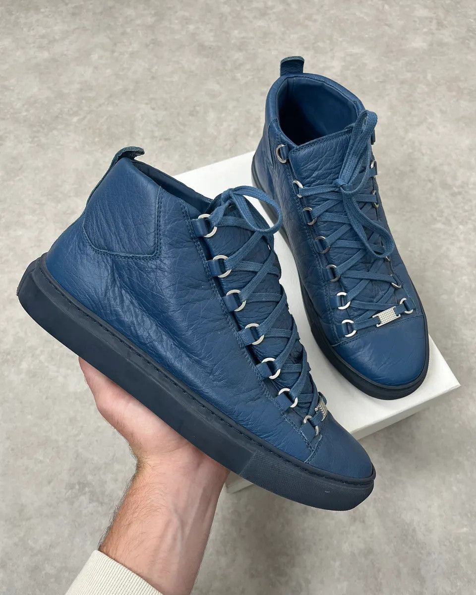 Balenciaga Balenciaga Arena Blue High Leather Sneakers Size US 9.5 / EU 42-43 - 1 Thumbnail