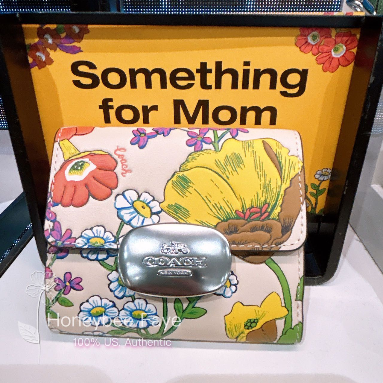 image of Coach Eliza Small Wallet With Floral Print Cr397 in Silver, Women's