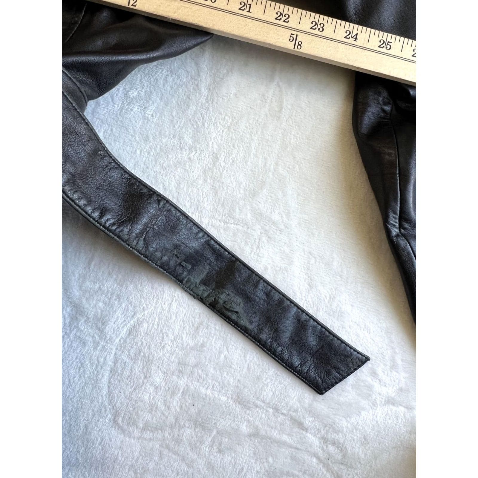Vintage Pelle Studio Wilsons Leather Trench Coat Womens Large Black Belted Mid Length Size L / US 10 / IT 46 - 6 Thumbnail