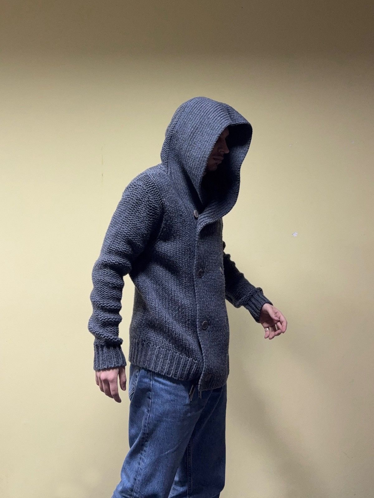 Diesel DIESEL giant hood avant garde knitted hoodie big wool button Size US L / EU 52-54 / 3 - 1 Thumbnail