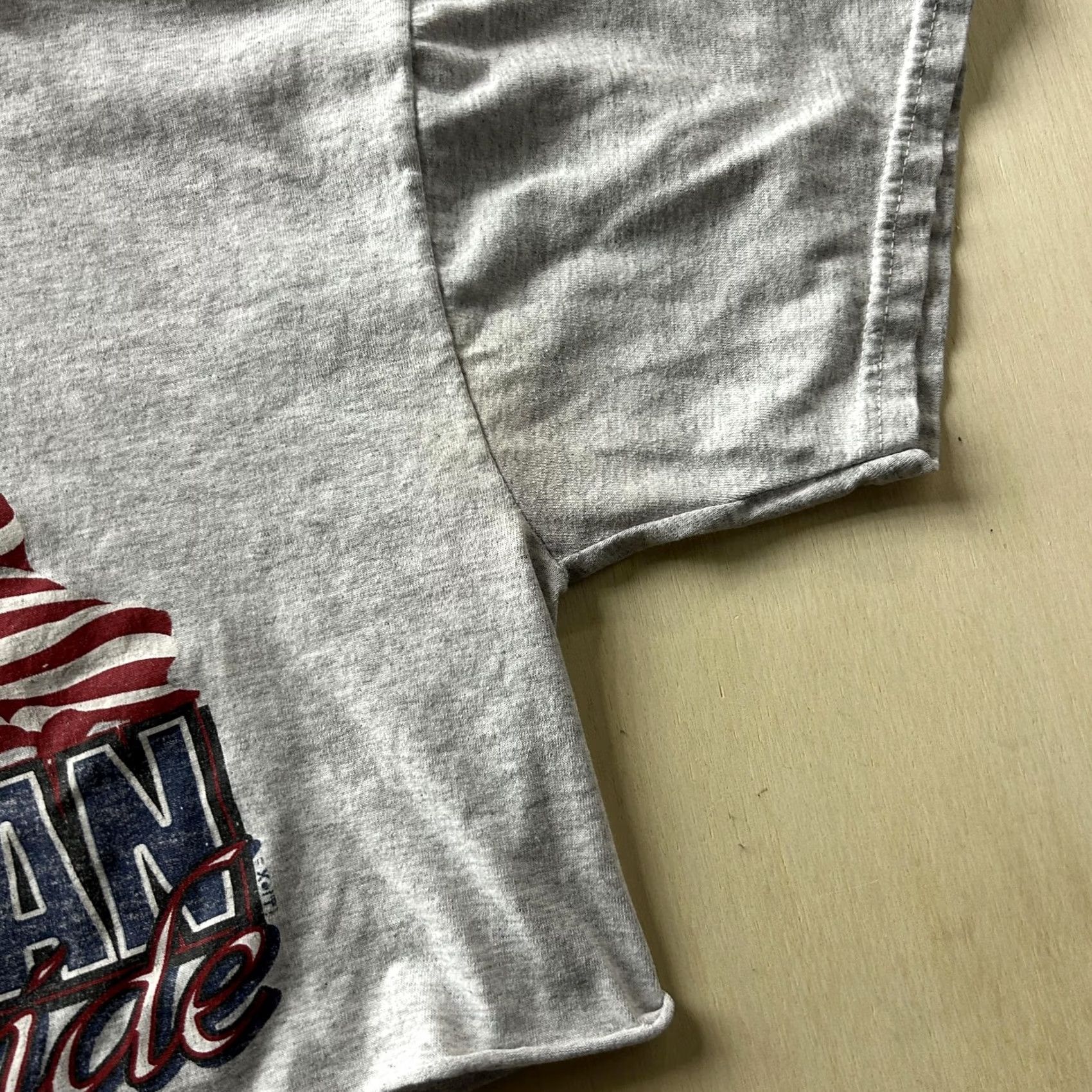 Vintage American Pride Shirt Womens Large Gray Cropped Flag Graphic USA Patriotic Tee Size L / US 10 / IT 46 - 3 Thumbnail