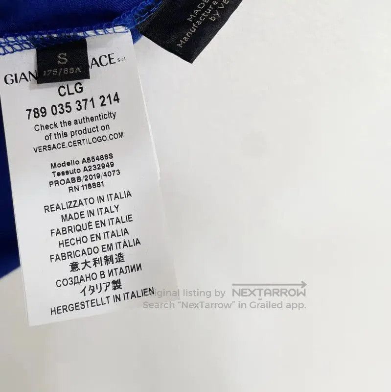 Versace Versace Men's Summer Blue Cotton T-Shirt . Size US S / EU 44-46 / 1 - 5 Thumbnail