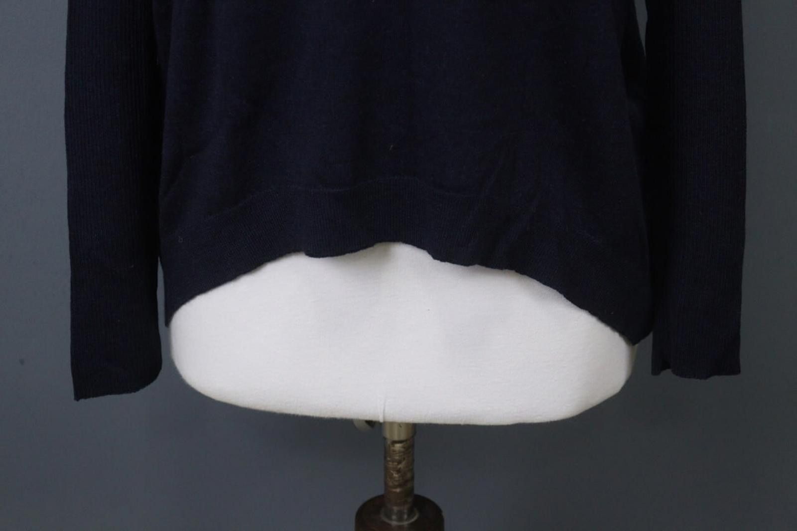 Zadig & Voltaire Zadig & Voltaire Navy Scoop Neck Stretch Blouse Top Size M Size M / US 6-8 / IT 42-44 - 3 Thumbnail