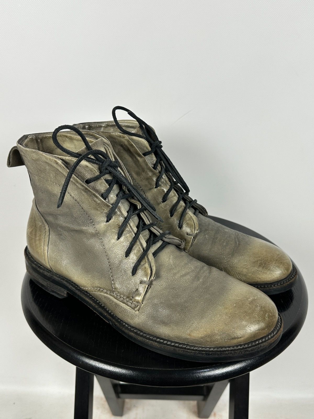 A.S.98 A.S.98 Distressed Leather Lace Up Ankle Boots Guidi Style Size US 10 / EU 43 - 6 Thumbnail