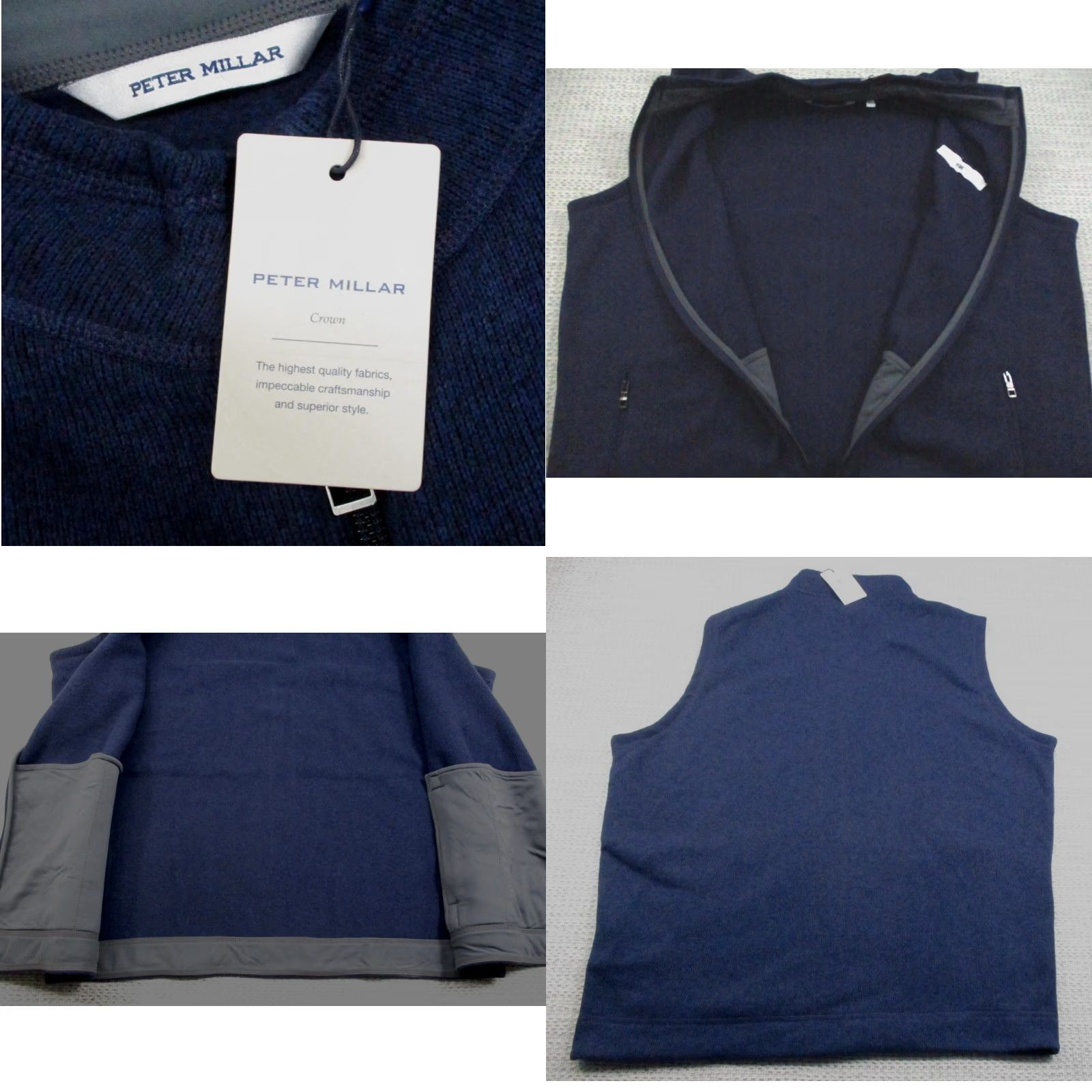 Peter Millar Peter Millar Vest Mens XL Navy Full Zip Fleece Kelly Hart Logo Crown Golf Size US XL / EU 56 / 4 - 8 Thumbnail