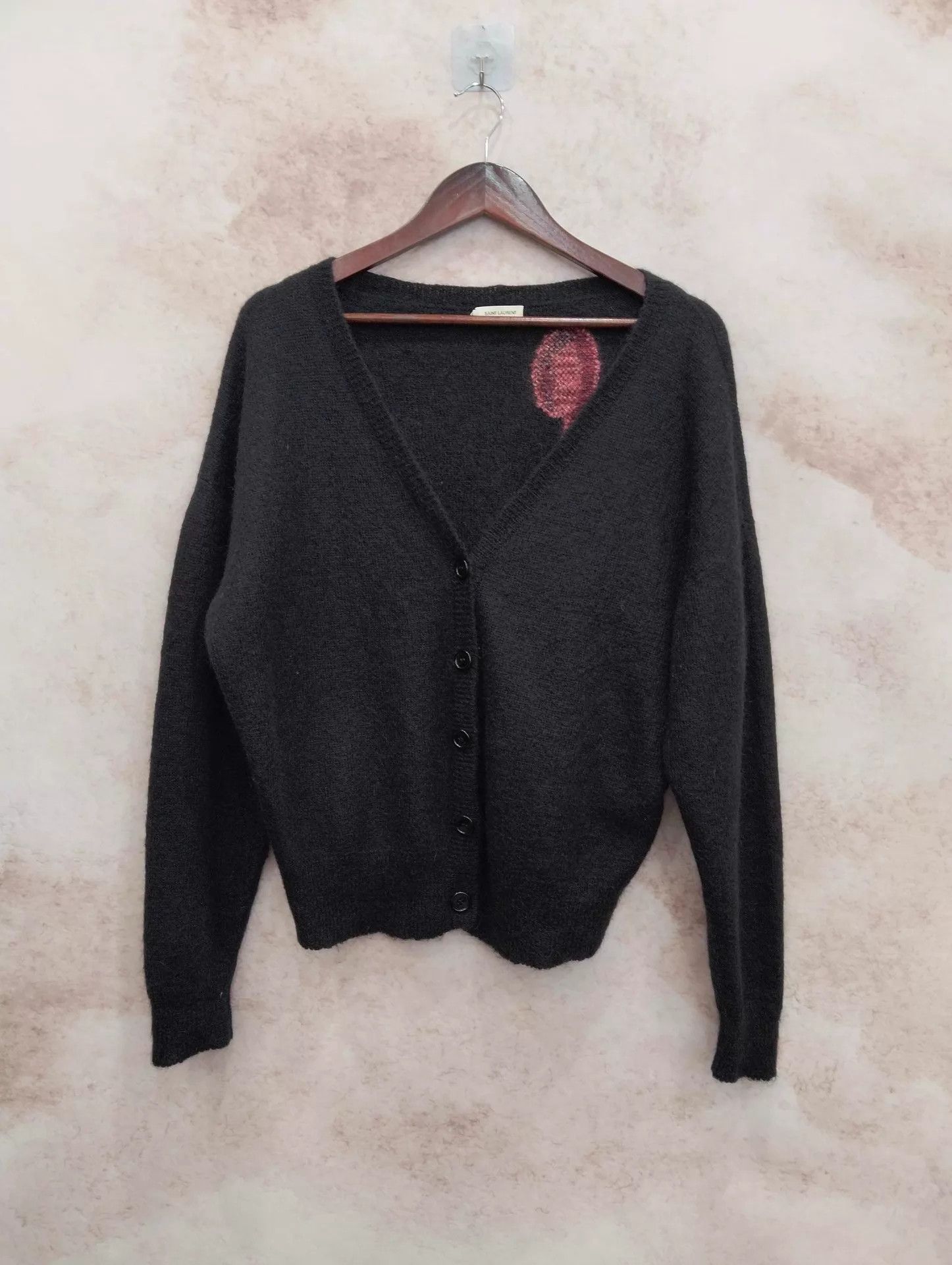 Saint Laurent Paris Saint Laurent Flamingo Intarsia Knit Cardigan S Size S / US 4 / IT 40 - 1 Thumbnail