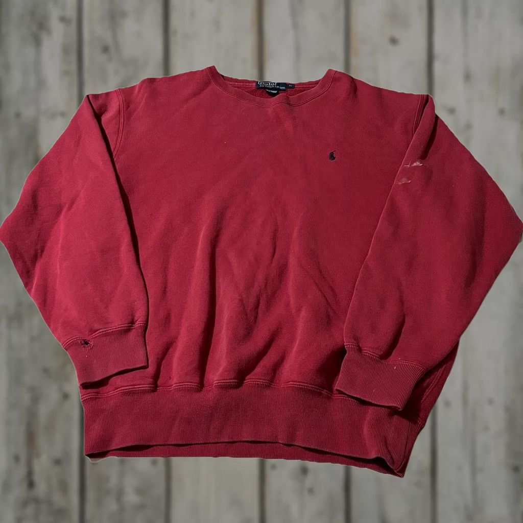 Polo Ralph Lauren VINTAGE Polo Ralph Lauren Sweatshirt Red Size Medium Men 90s Pullover Size US M / EU 48-50 / 2 - 1 Thumbnail