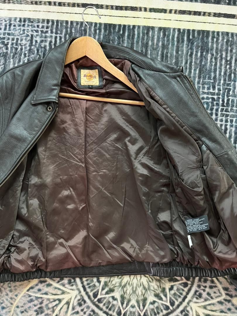 Hard Rock Cafe Vintage 90s Hard Rock Cafe London Leather Jacket Size US L / EU 52-54 / 3 - 20 Thumbnail