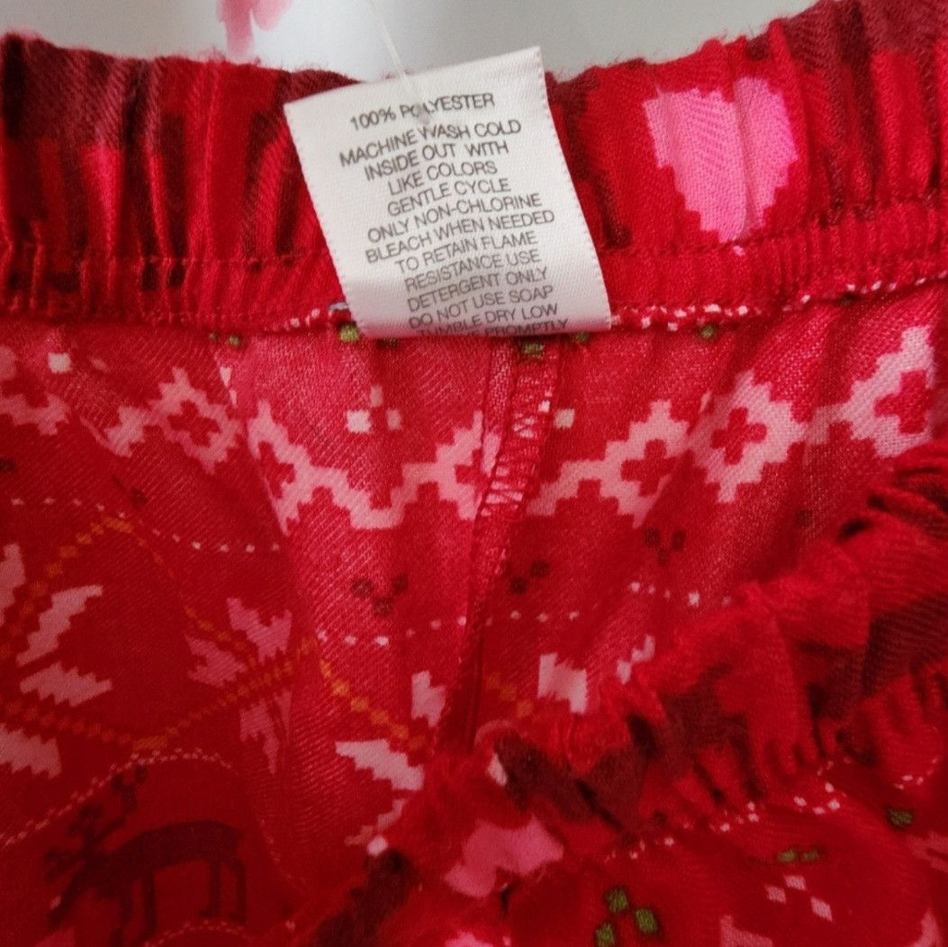 Gap NWT GAP Kids Girl's Red Reindeer Holiday PJ Pants 14 Size 26" / US 2 / IT 38 - 4 Thumbnail
