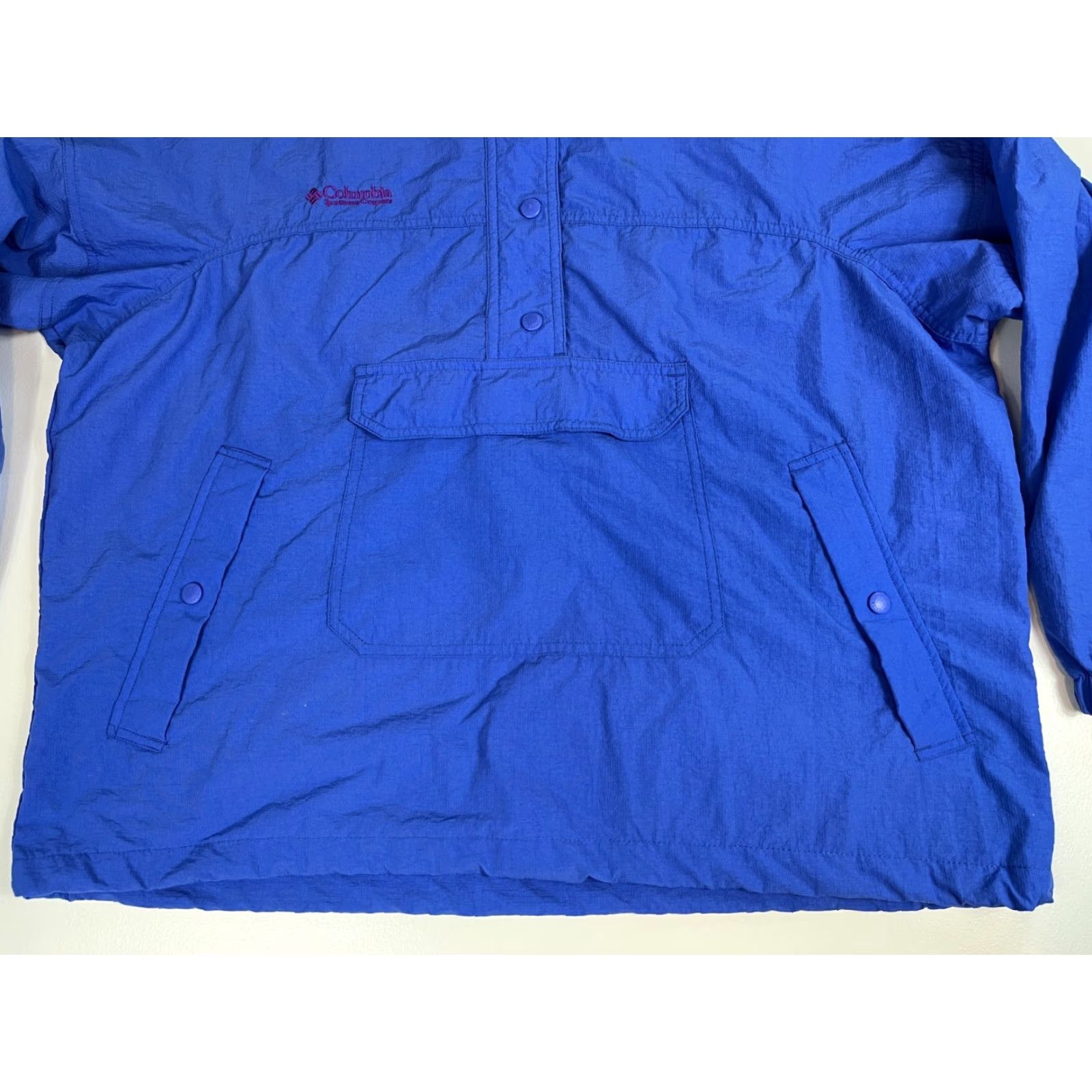 Vintage Columbia Women’s Vintage 90s Anorak Windbreaker Jacket XL Blue Hooded Pockets 90s Style Mens Womens Boys Girls Size XL / US 12-14 / IT 48-50 - 6 Thumbnail