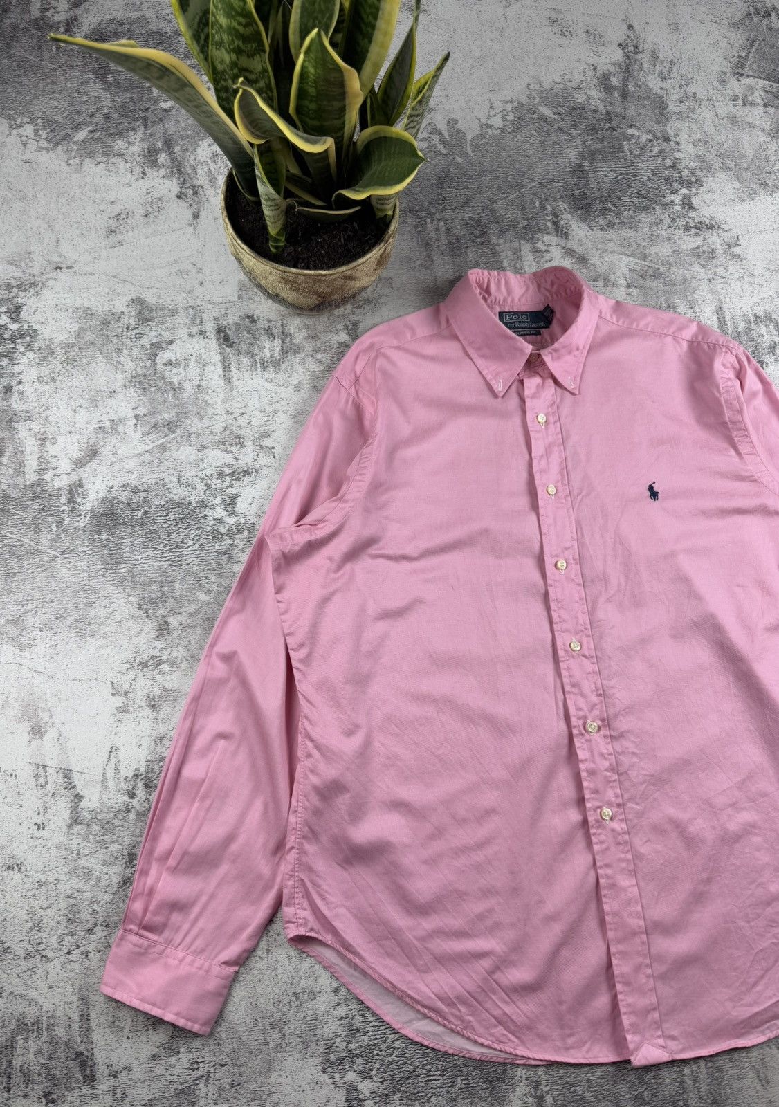 Polo Ralph Lauren Polo Ralph Lauren Rose Classic Blank Longsleeve Button Shirt Size US XL / EU 56 / 4 - 2 Thumbnail