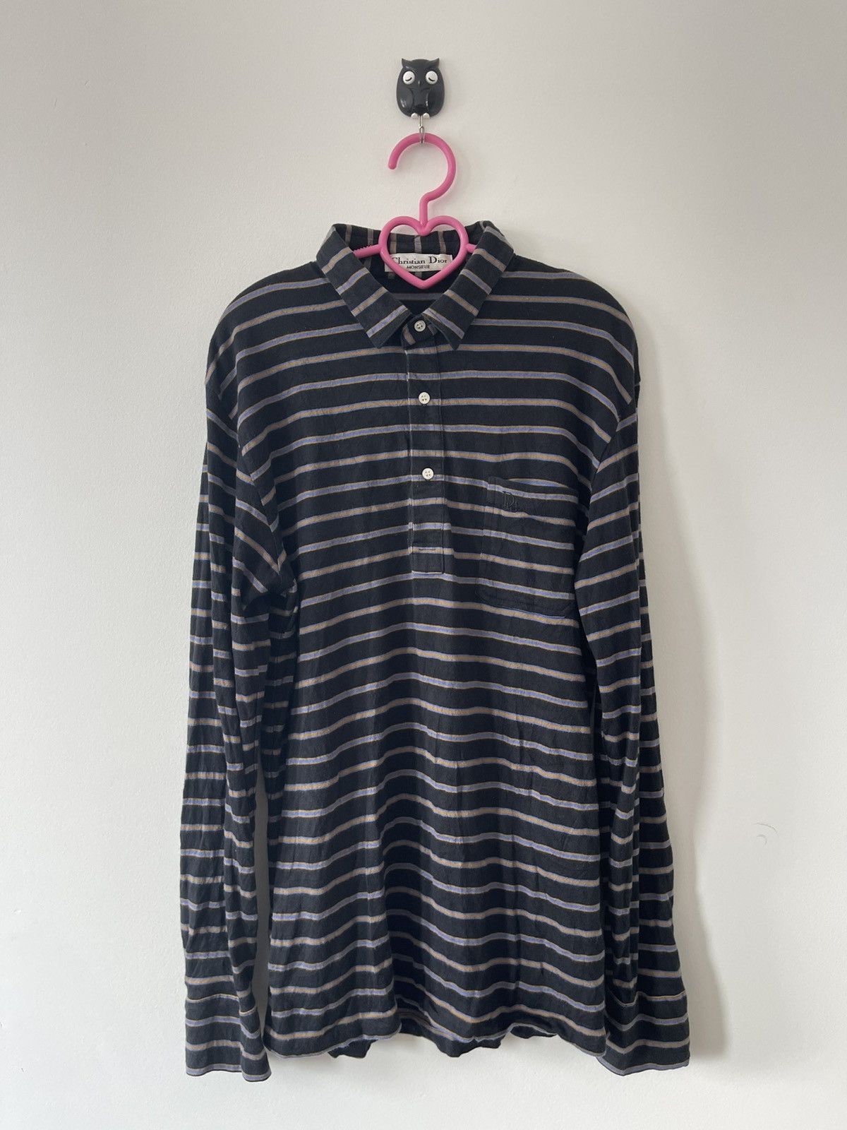 Christian Dior Monsieur Rare Vintage CHRISTIAN DIOR MONSIEUR Striped Polo Tee Size US L / EU 52-54 / 3 - 1 Thumbnail