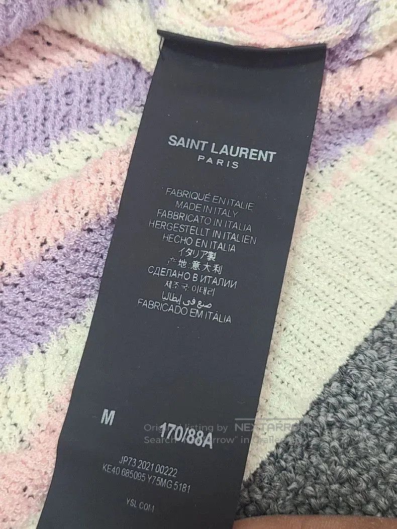 Yves Saint Laurent YSL Striped Short Sleeve Sweater Size US M / EU 48-50 / 2 - 4 Thumbnail