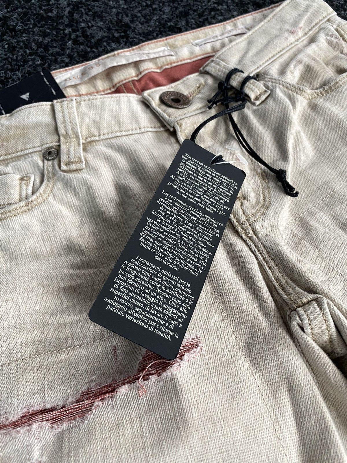 Guess NEW Guess Distressed Beige Jeans Women’s Size 24 Size 24" / US 00 / IT 34 - 5 Thumbnail