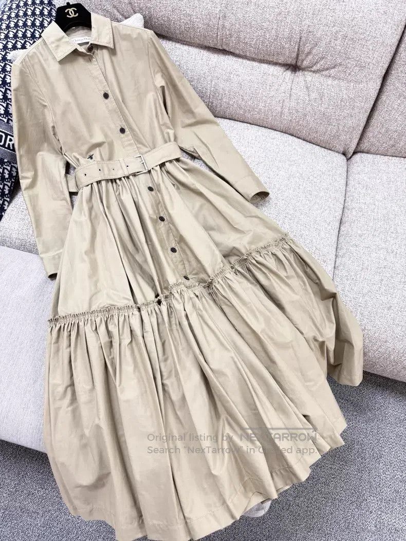 Dior Dior Spanish-style khaki long skirt long-sleeved windbreak Size XS / US 0-2 / IT 36-38 - 4 Thumbnail