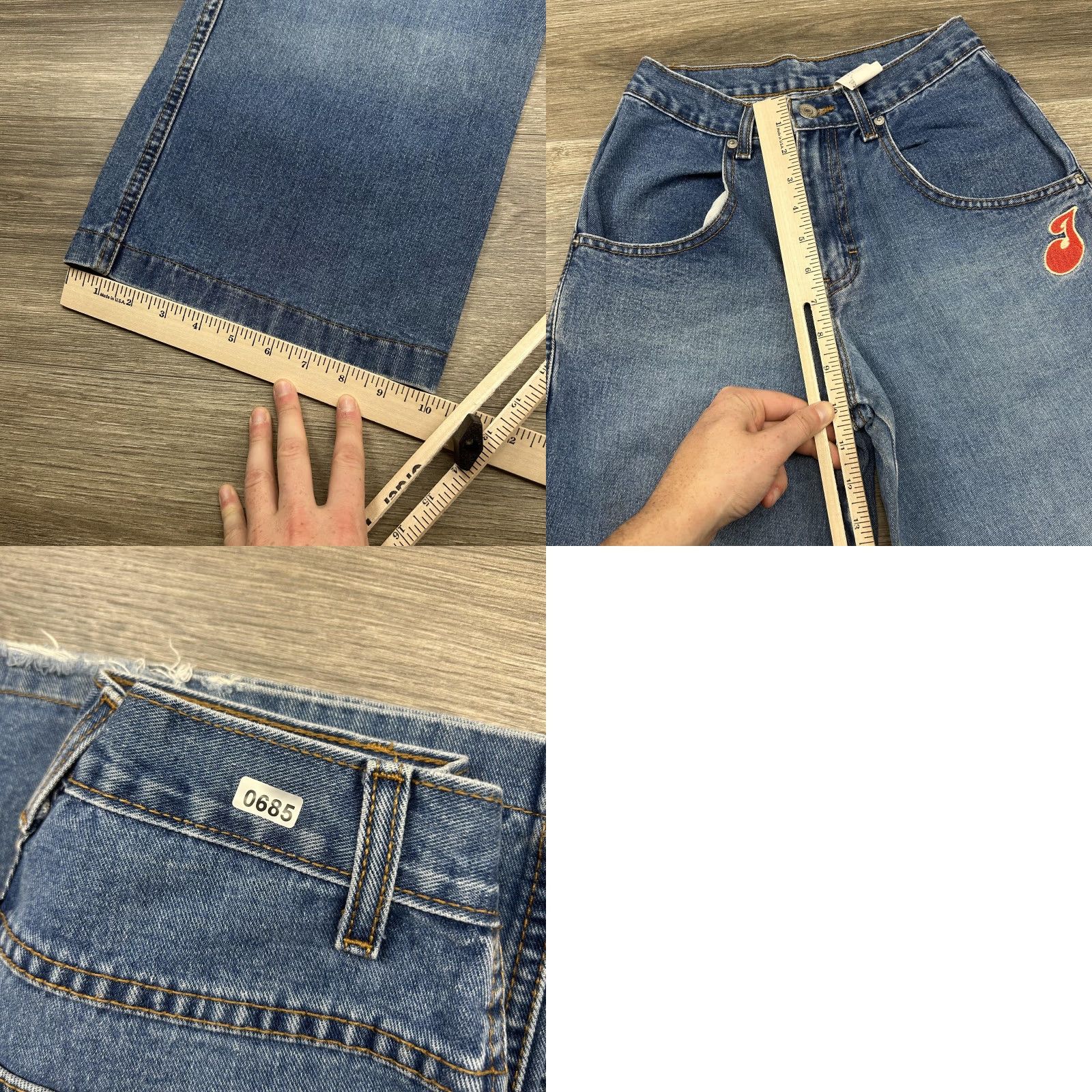 Jordache VINTAGE Jordache Jeans Womens High-rise Wide-Leg 3/4 26x30 Blue Y2K Denim Baggy Relaxed 100% Cotton Red J Patch Womens Size 26" / US 2 / IT 38 - 9 Thumbnail