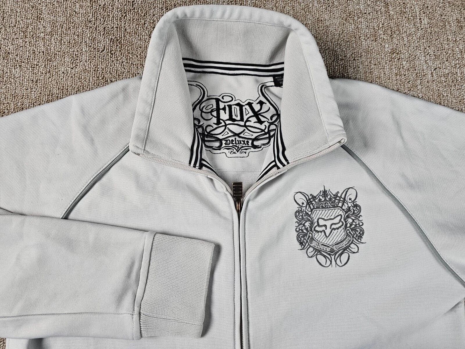 Fox Racing Fox Racing Full Zip Track Jacket Gray Fleece MX Logo Men M Size US M / EU 48-50 / 2 - 2 Thumbnail