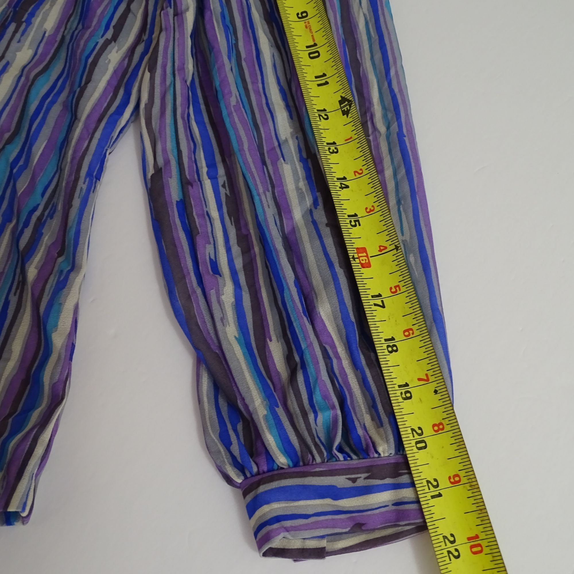 Other Vintage 80s Teddi Of California Stripe Ruffle Blouse Size 18 Size XXL / US 16-18 / IT 52-54 - 10 Thumbnail