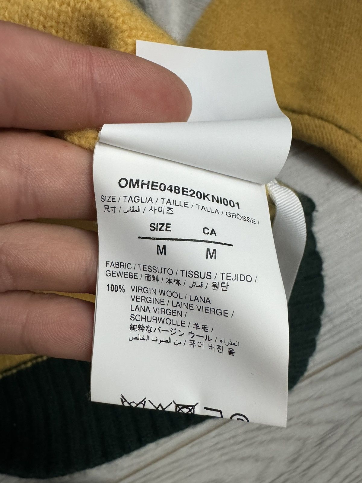Off-White OFF-WHITE Color Block Logo Sweater Black/Yellow Men's Size US M / EU 48-50 / 2 - 10 Thumbnail