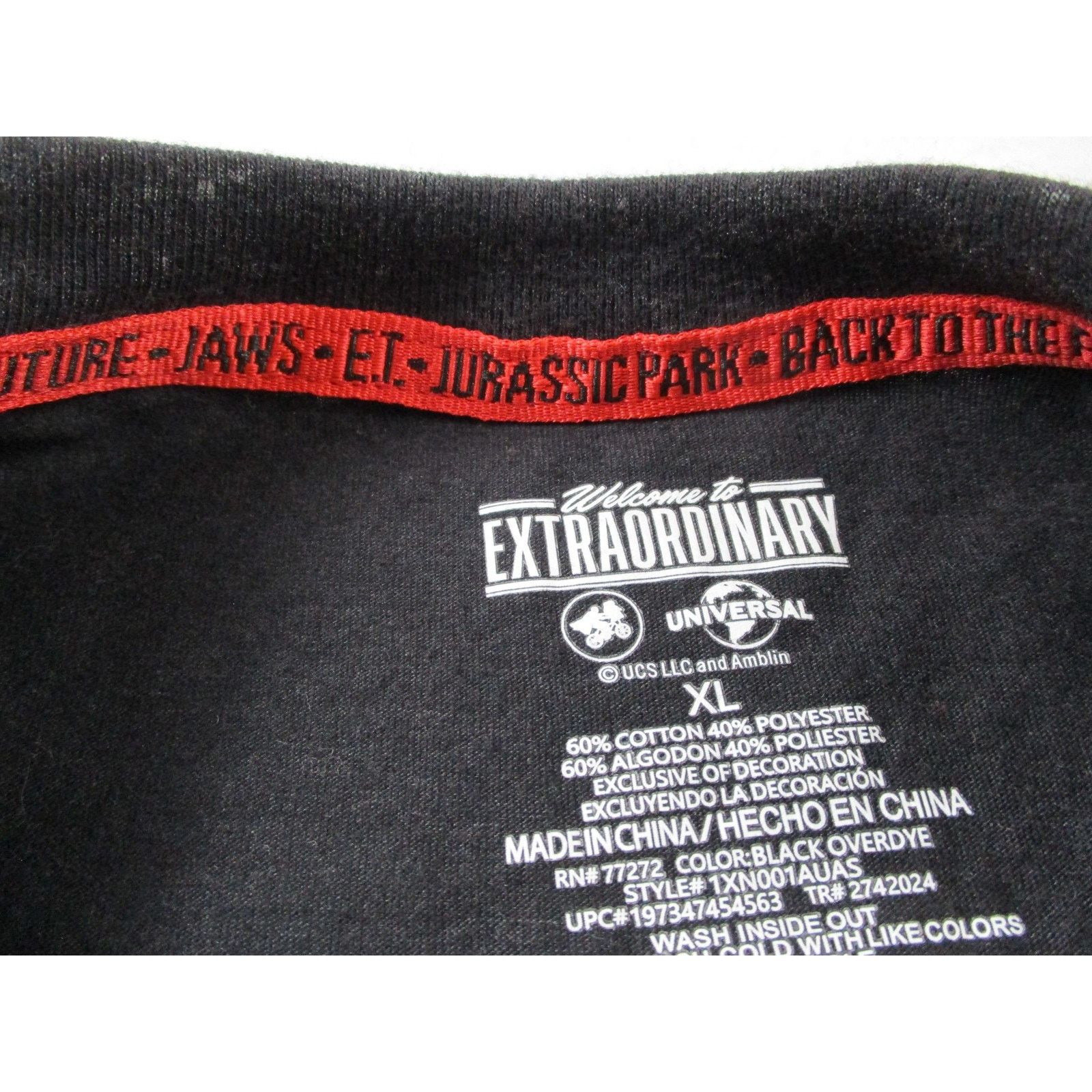 Universal Studios Universal Jaws ET Jurassic Park Back to Future Tee Mens XL Size US XL / EU 56 / 4 - 5 Thumbnail