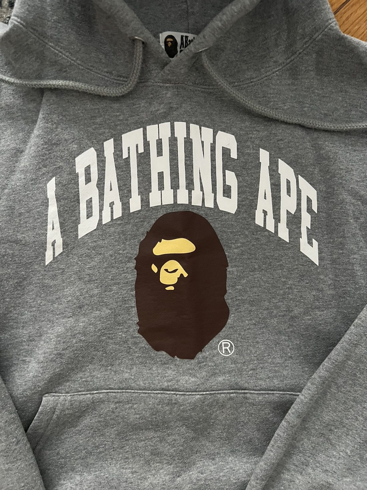 Bape Bape Gray Hoodie Spellout Size US M / EU 48-50 / 2 - 2 Thumbnail