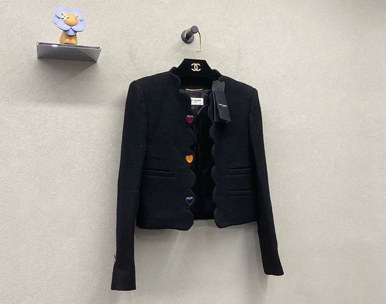 Saint Laurent Paris saint Laurent parisBlack Cropped Jacket 2503-Nextarrow Size XS / US 0-2 / IT 36-38 - 3 Thumbnail
