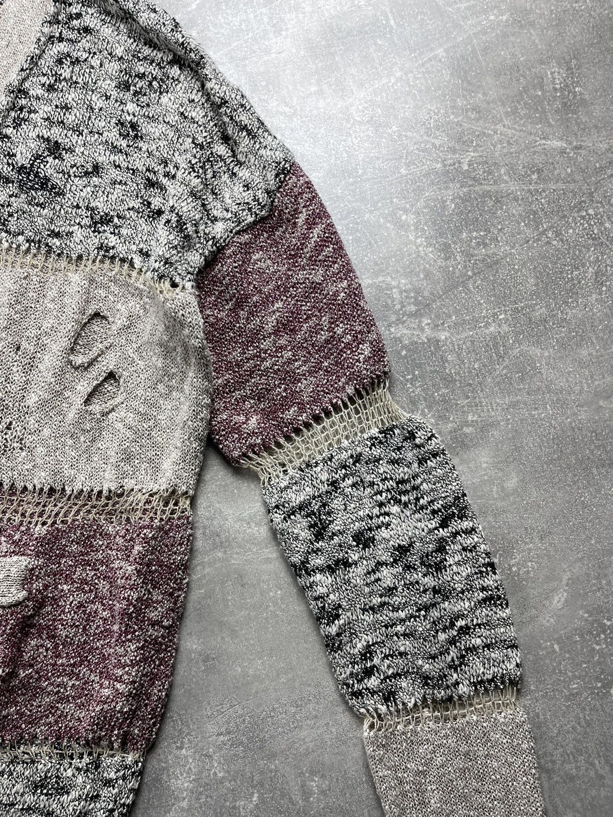 Vivienne Westwood Vivienne Westwood Chunky Knit Long Cardigan Beige Burgundy Size ONE SIZE - 6 Thumbnail