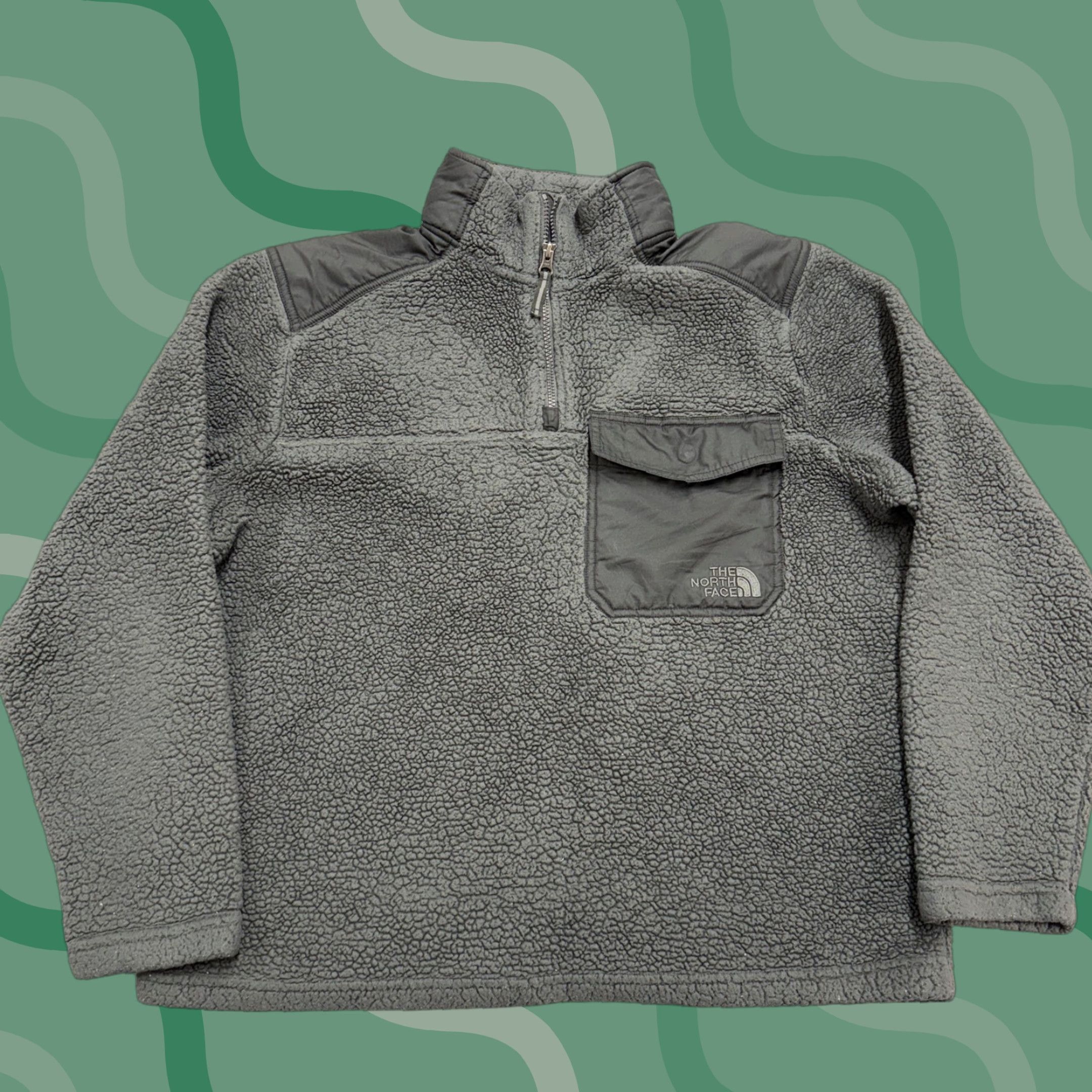 The North Face The North Face Fleece Jacket Mens Large Gray Sherpa Quarter Zip Pullover Outdoor Size US L / EU 52-54 / 3 - 1 Thumbnail