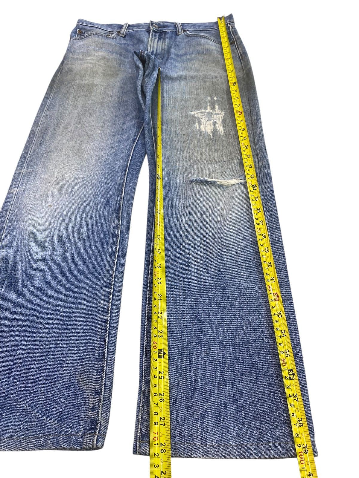 Uniqlo Uniqlo Dirty Blue Faded Wash Style Ripped Jeans Size US 32 / EU 48 - 7 Thumbnail