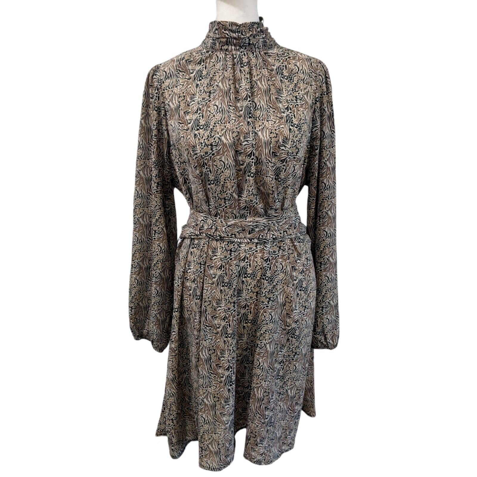Other AWARE by Vero Moda Josephine Printed Mock Neck Dress Small Size S / US 4 / IT 40 - 3 Thumbnail