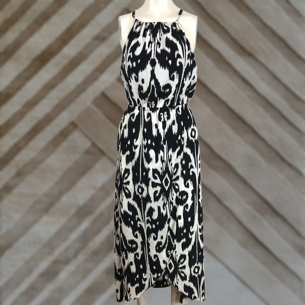 Athleta ATHLETA Dress Womens S/M BLACK & WHITE SPAGHETTI STRAP GATHERED WAIST Size S / US 4 / IT 40 - 1 Thumbnail