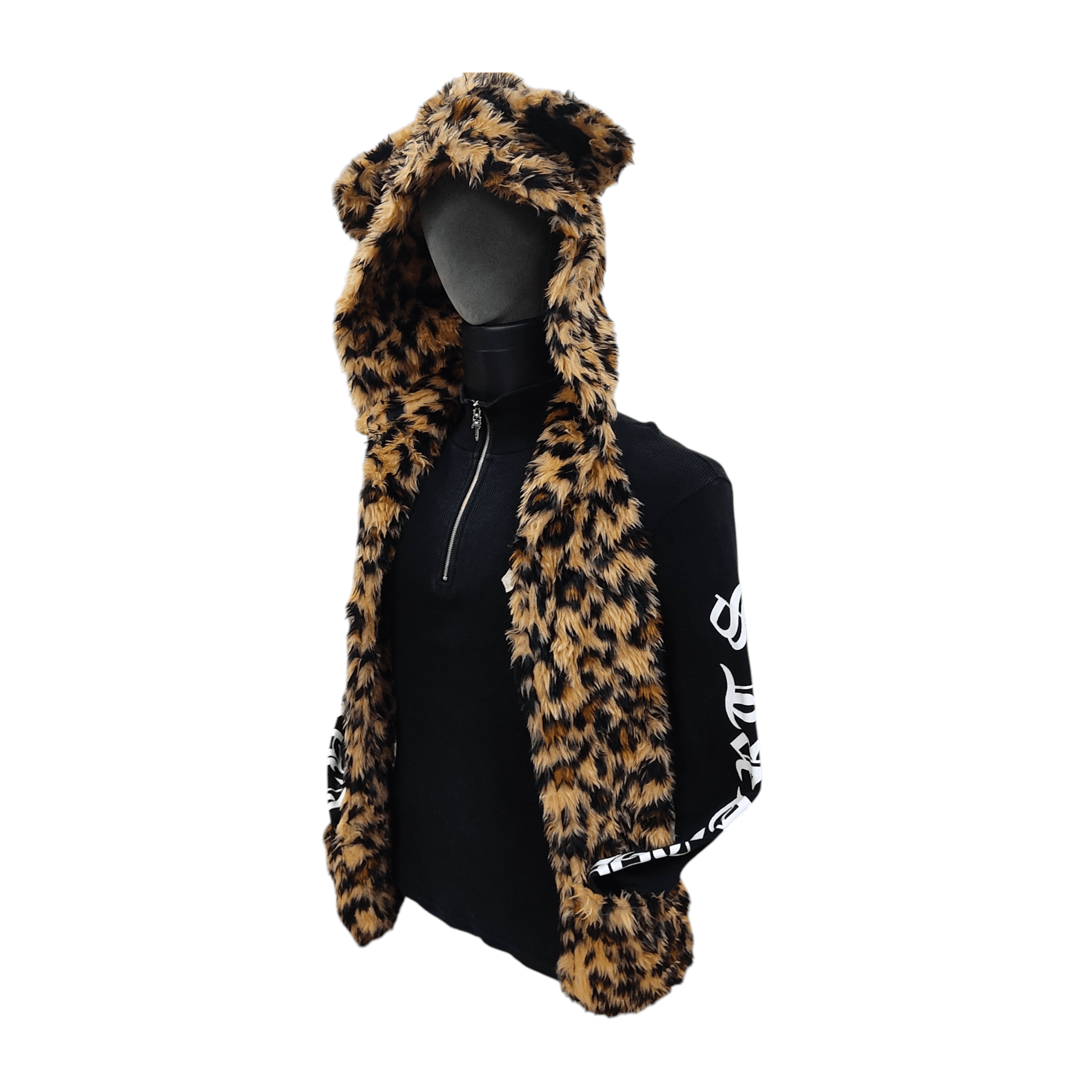 Beauty Beast Glad News Fur Leopard Hat Scarf with Muffs Size ONE SIZE - 3 Thumbnail