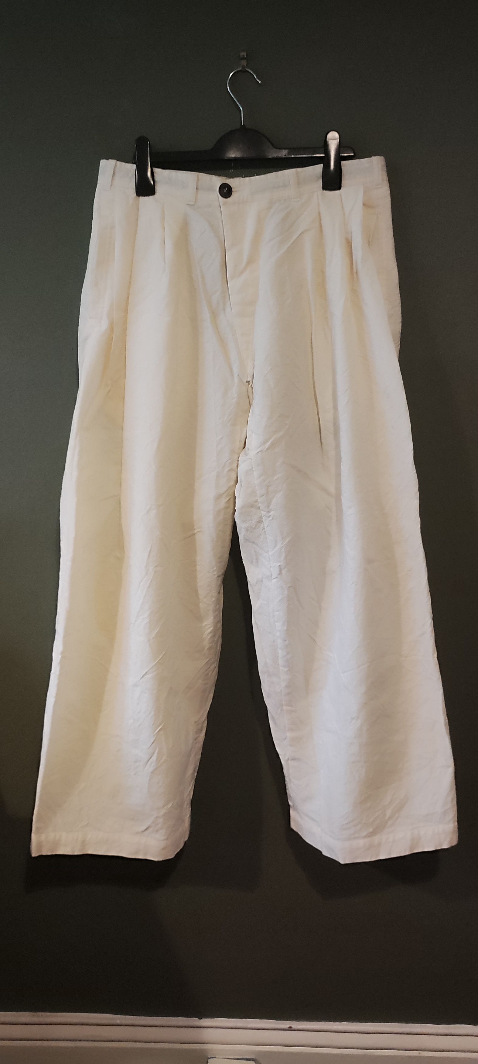 image of Jan Jan Van Essche Linen Extra Wide Trousers in Natural, Men's (Size 32)