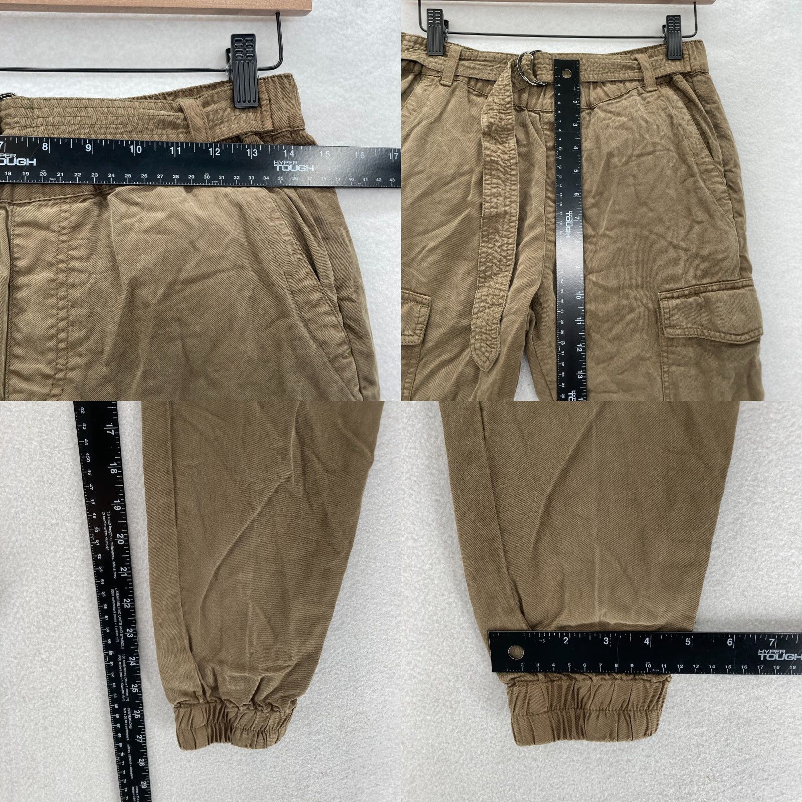 Vintage PAM & GELA Jogger Pants Women's P XS Brown Lyocell Cargo Utility Belted Casual Pants Size 26" / US 2 / IT 38 - 8 Thumbnail