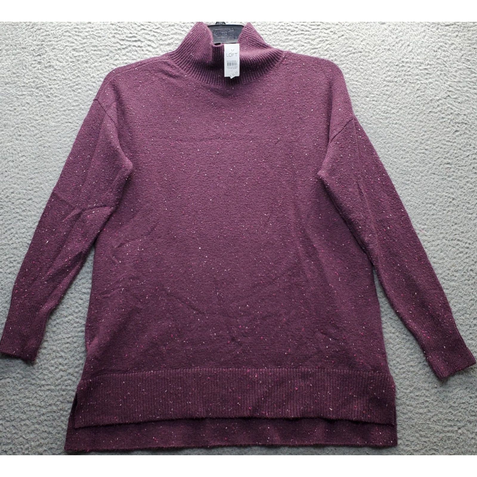 Loft LOFT Womens Size S Purple Speckled Knit Turtleneck Pullover Shirt Size S / US 4 / IT 40 - 2 Thumbnail