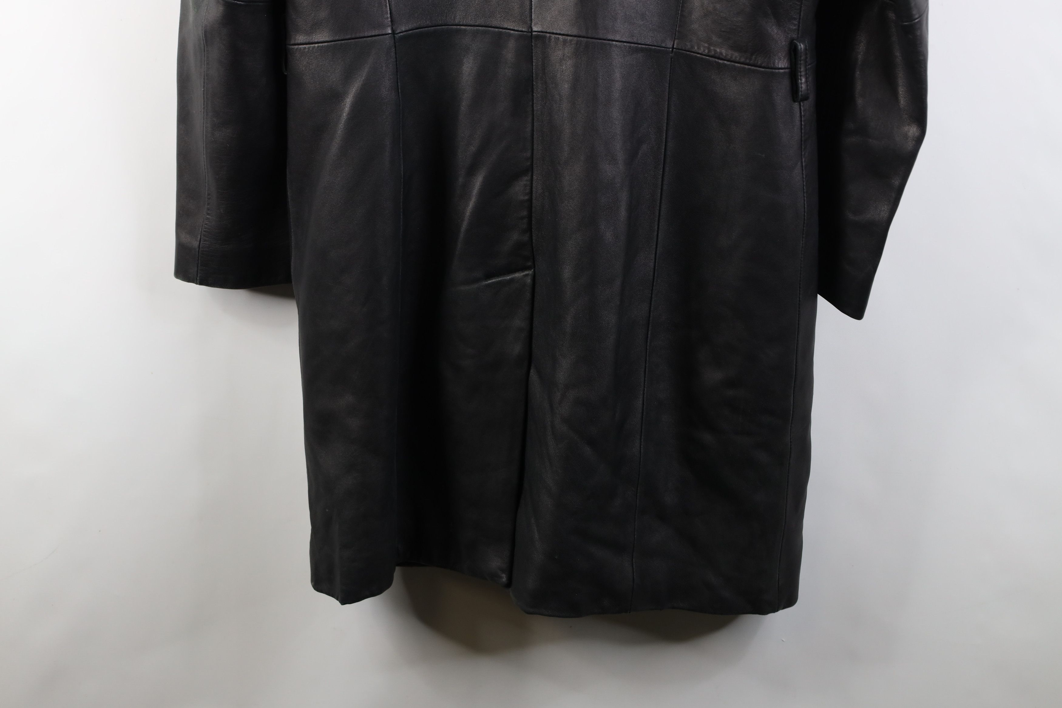 Vintage Vintage 90s Streetwear Soft Leather Trench Coat Jacket Size L / US 10 / IT 46 - 14 Thumbnail