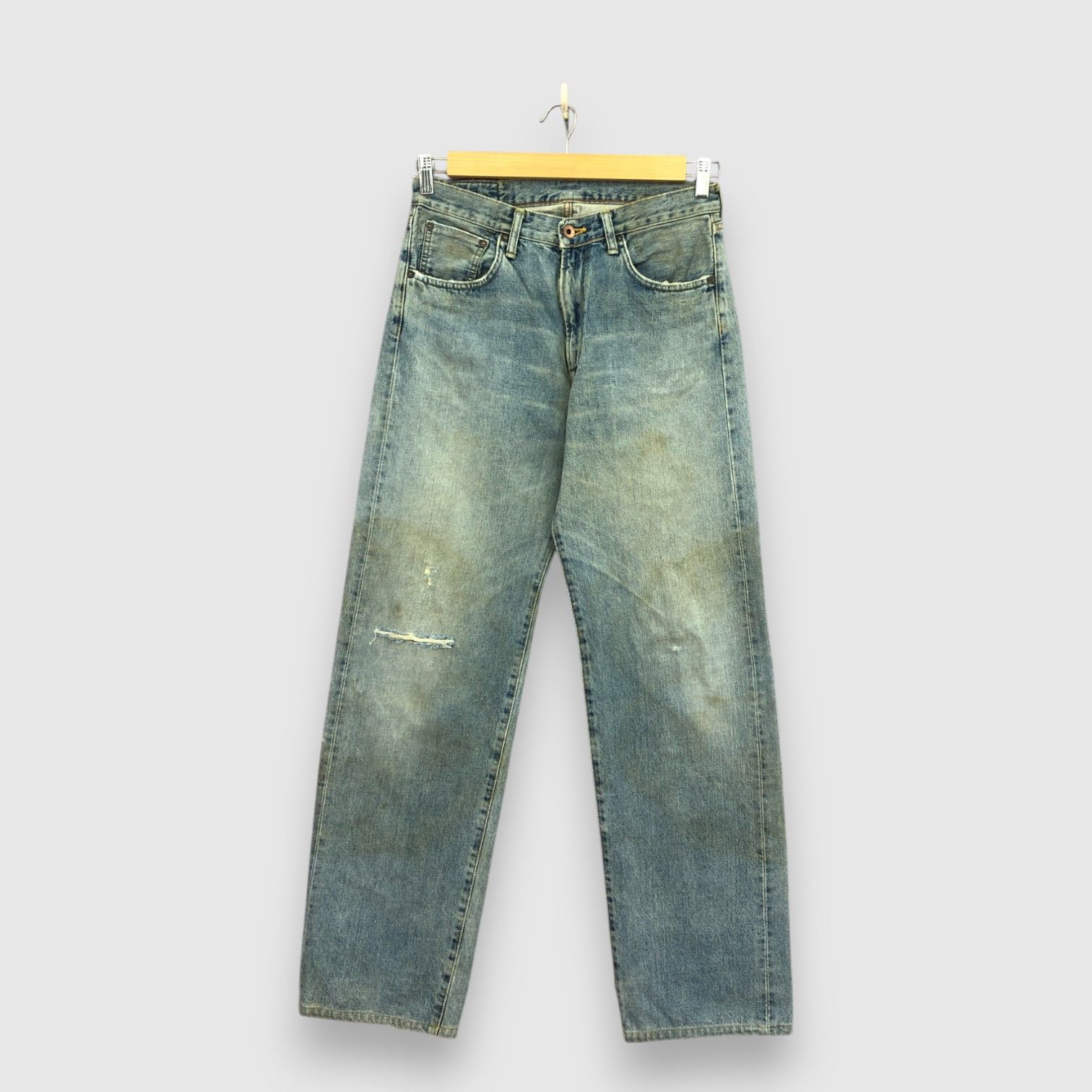 Japanese Brand Vintage Edwin 505x Selvedge Jeans Faded Mud Wash Denim Size 28" / US 6 / IT 42 - 1 Thumbnail