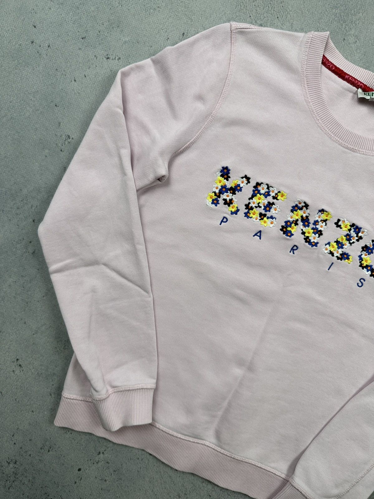 Kenzo Vintage Kenzo Paris Pastel Pink Sweatshirt With Floral Logo Size S / US 4 / IT 40 - 2 Thumbnail