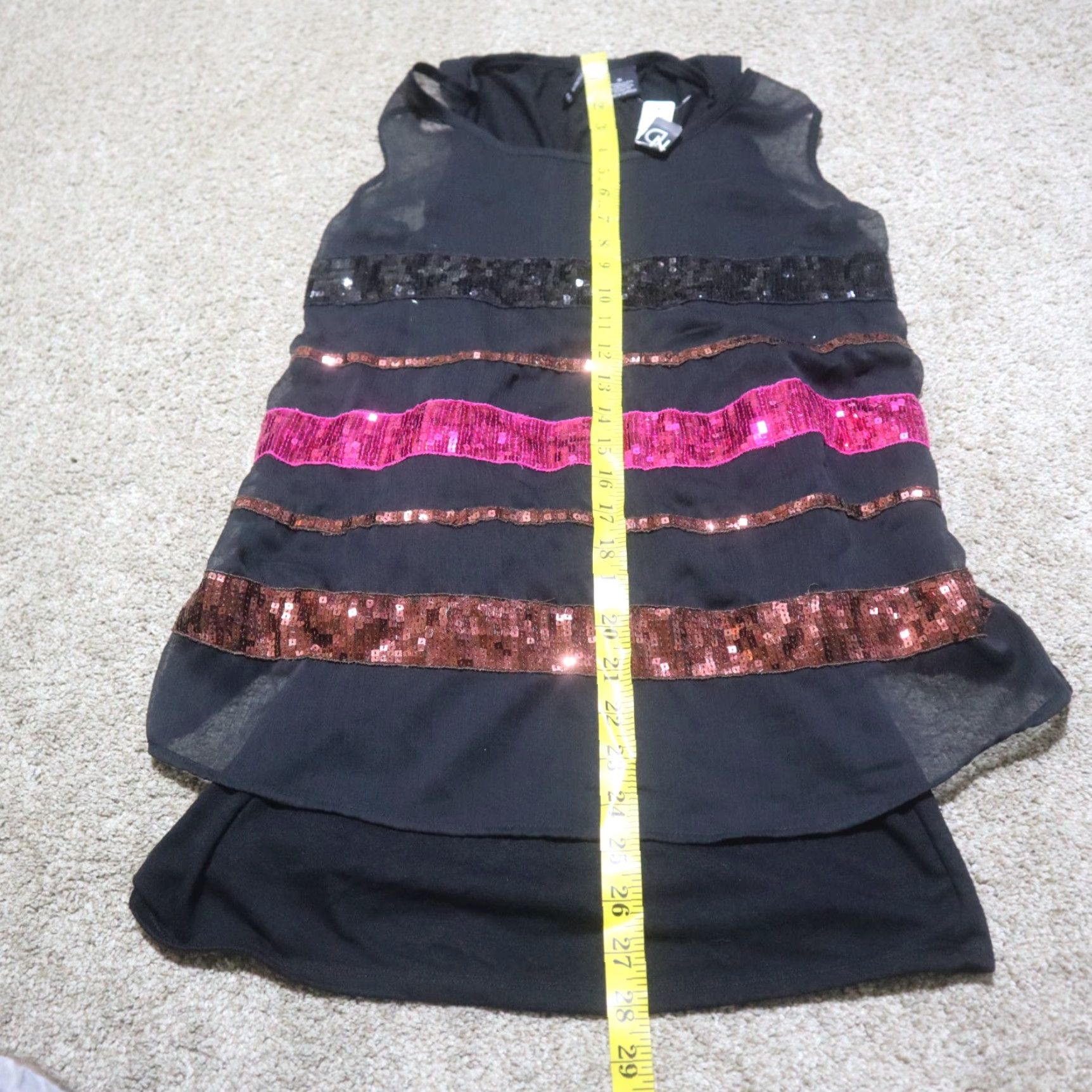 Pinko NEW New Directions Top Sleeveless Black Pink Sparkly Polyester Womens M Medium Shirt Womens Medium Black Pink Sparkly Colorful 90s Theme Size M / US 6-8 / IT 42-44 - 5 Thumbnail