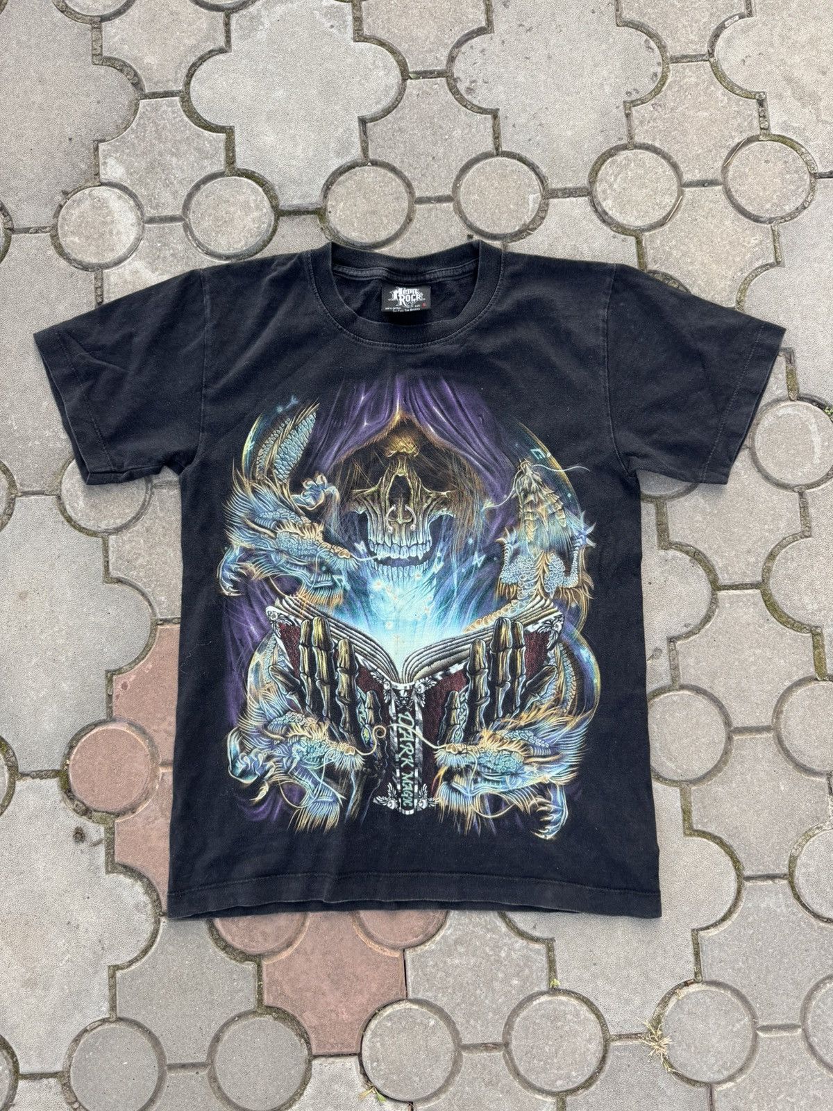 If Six Was Nine Vintage 90s Faded Skull Punk Style Tee Shirt Size US S / EU 44-46 / 1 - 1 Thumbnail