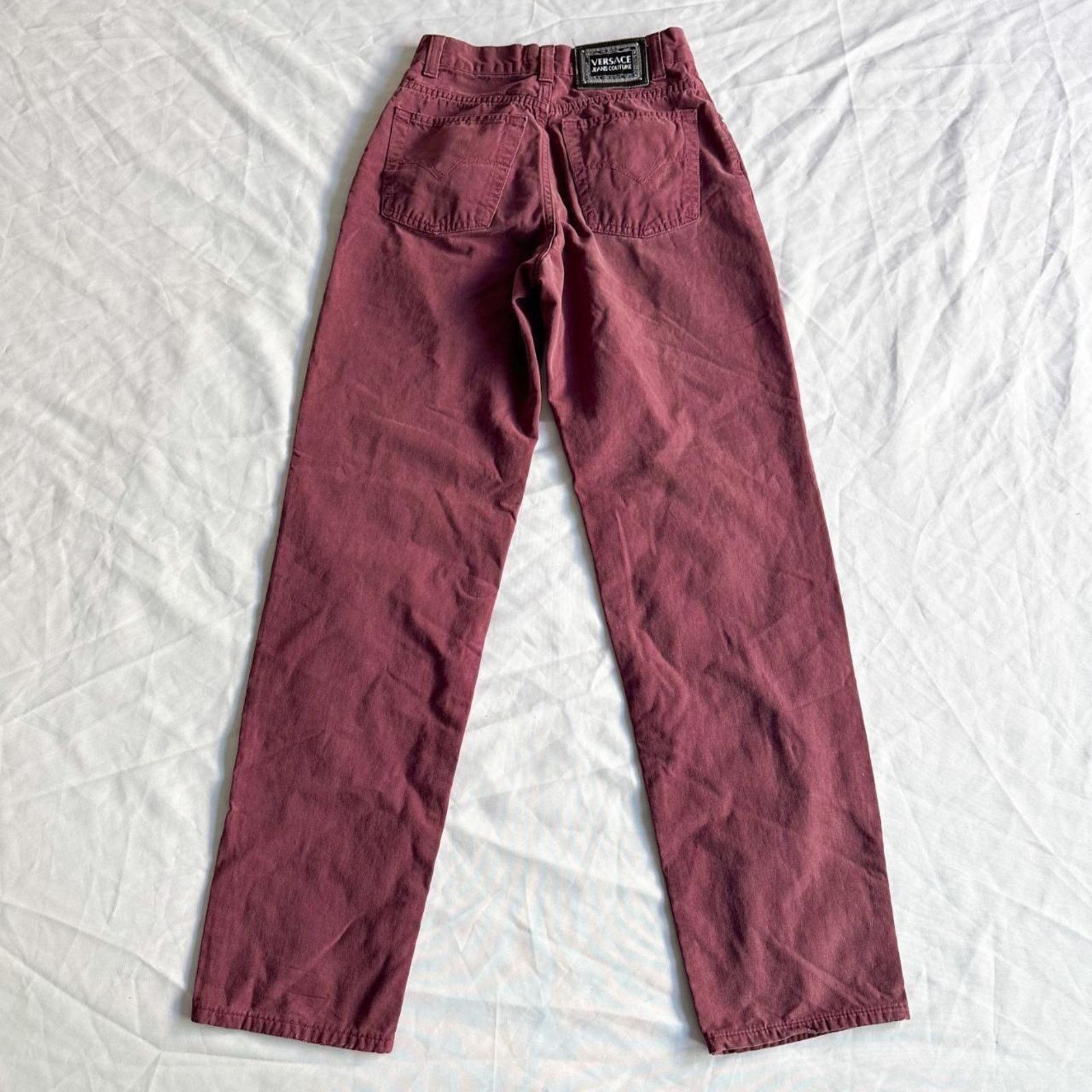 Versace Jeans Couture Vintage Versace Jeans Couture Burgundy Denim Pants - Unisex Size 28" / US 6 / IT 42 - 8 Thumbnail