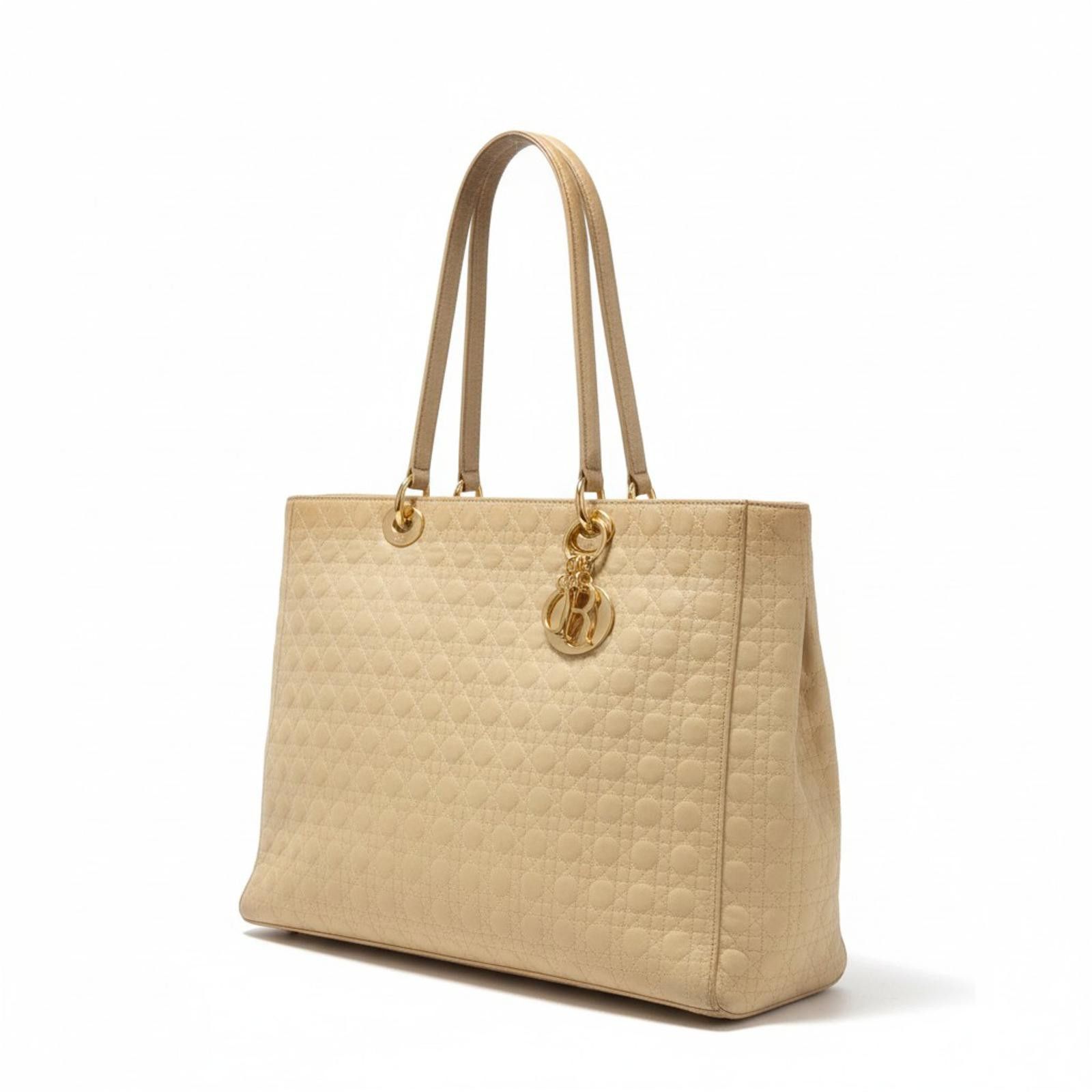 Dior Dior - Beige Quilted Leather Tote Handbag Size ONE SIZE - 1 Thumbnail