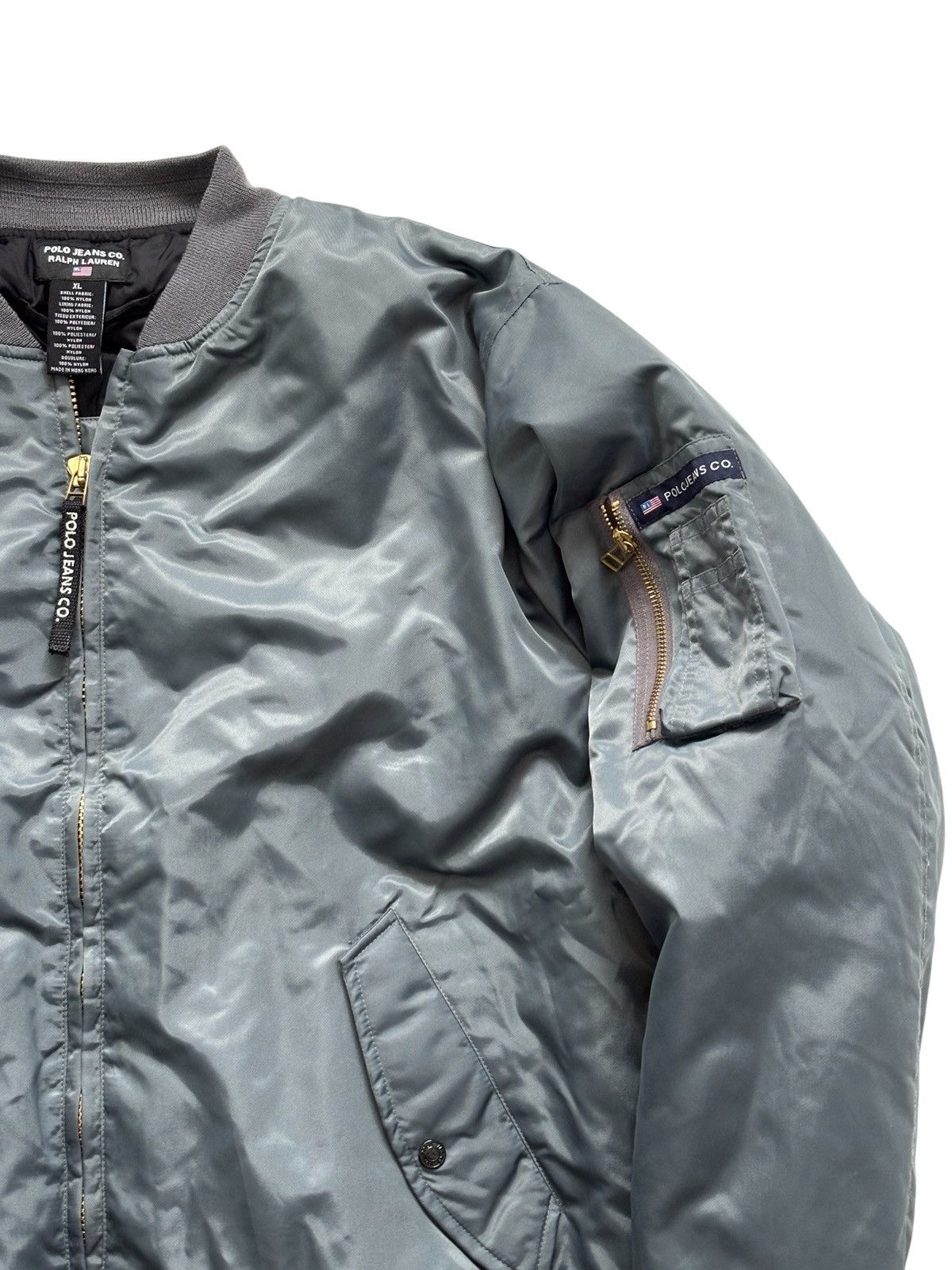 Vintage Polo MA-1 Nylon Bomber Jacket Menswear