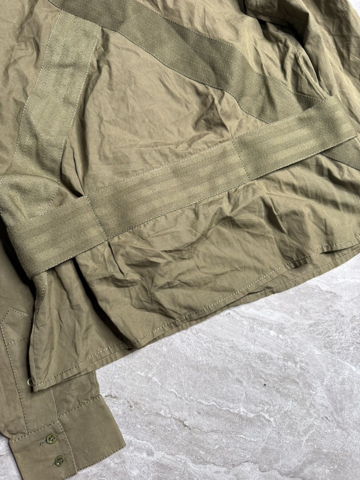 Alexander McQueen Alexander Mcqueen 2003 Military Green Bondage Belted Shirt Size S / US 4 / IT 40 - 4 Thumbnail