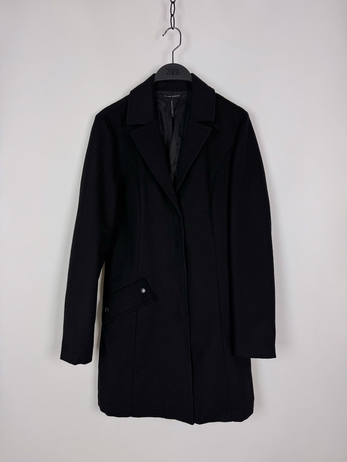 Sarah Pacini Sarah Pacini Wool Blend Mid Coat Jacket Size XS / US 0-2 / IT 36-38 - 3 Thumbnail