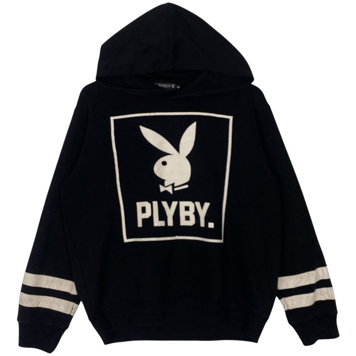 Vintage Vintage Playboy Hoodie Sweater Black Big Logo Pullover SizeM Size US M / EU 48-50 / 2 - 1 Thumbnail