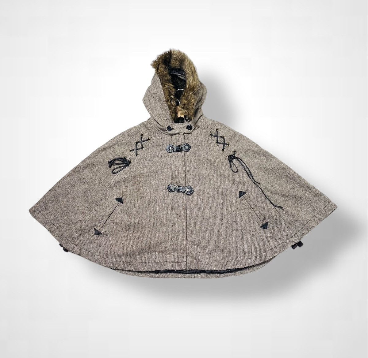 If Six Was Nine Vtg Sky Bomber Wool Lined Fleece Fur Hoodie Duffle Poncho Size US M / EU 48-50 / 2 - 1 Thumbnail